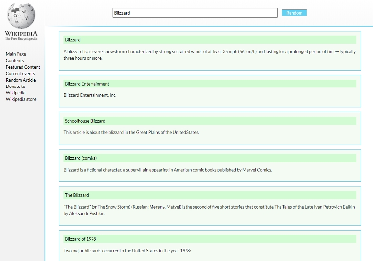 Portfolio project wikipedia search engine